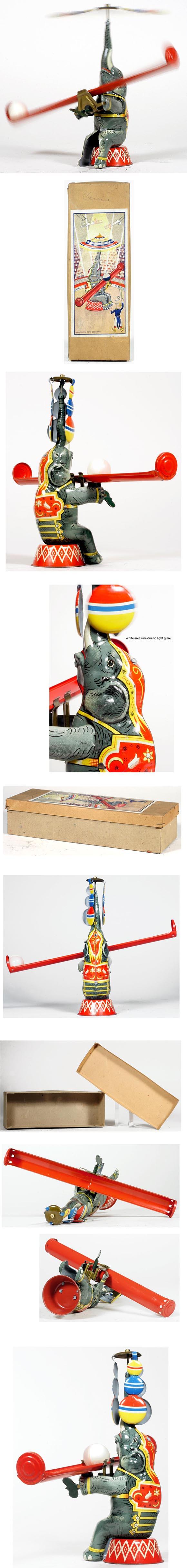 1950 NBN Germany, Elephant with See-Saw in Orig. Box